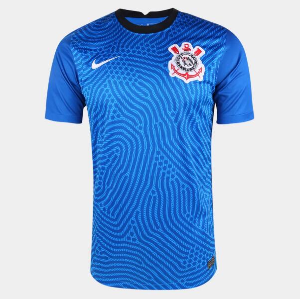 SC Corinthians Goalkeeper Blue Soccer Jersey Shirt 2020/21